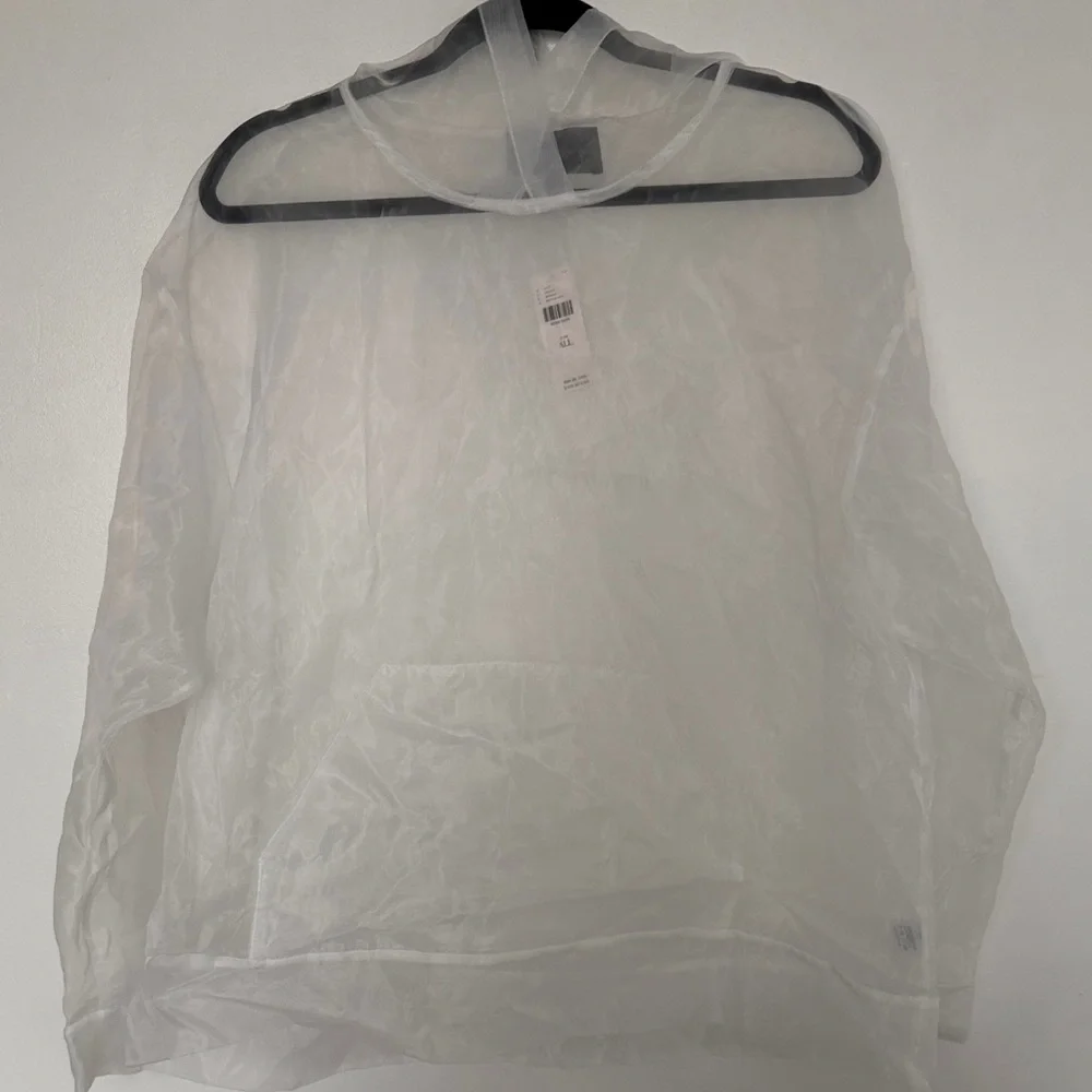 Anthropologie Sheer White Organza Pullover Hooded Top - Picture 5 of 10